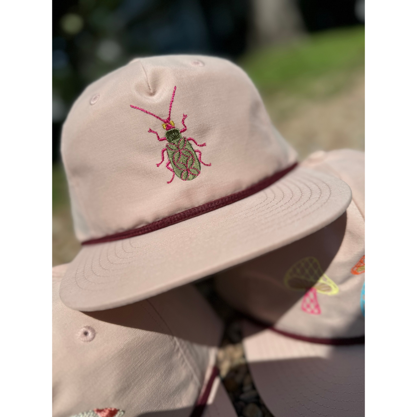 Pink Flat Brim Bug Hat