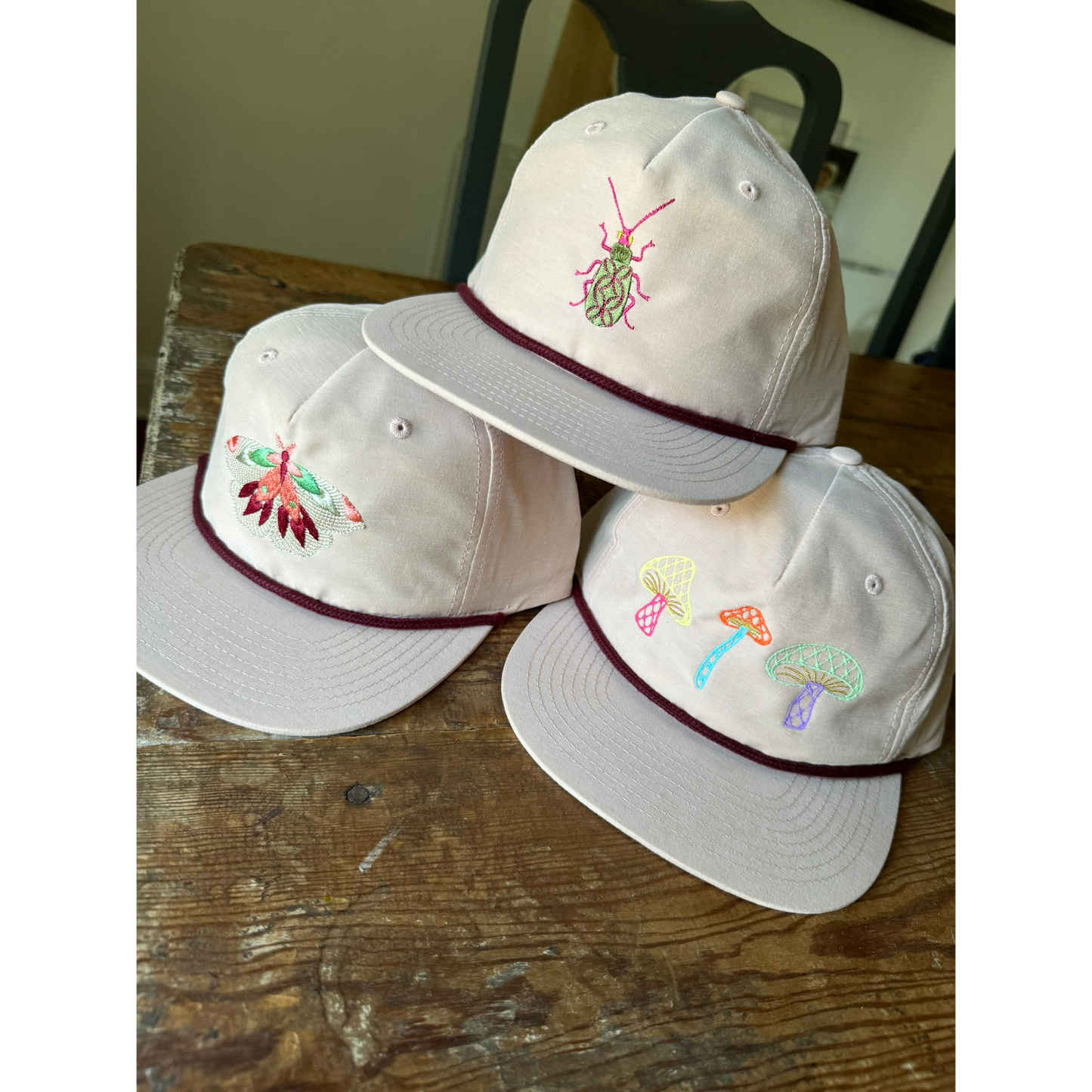 Pink Flat Brim Bug Hat
