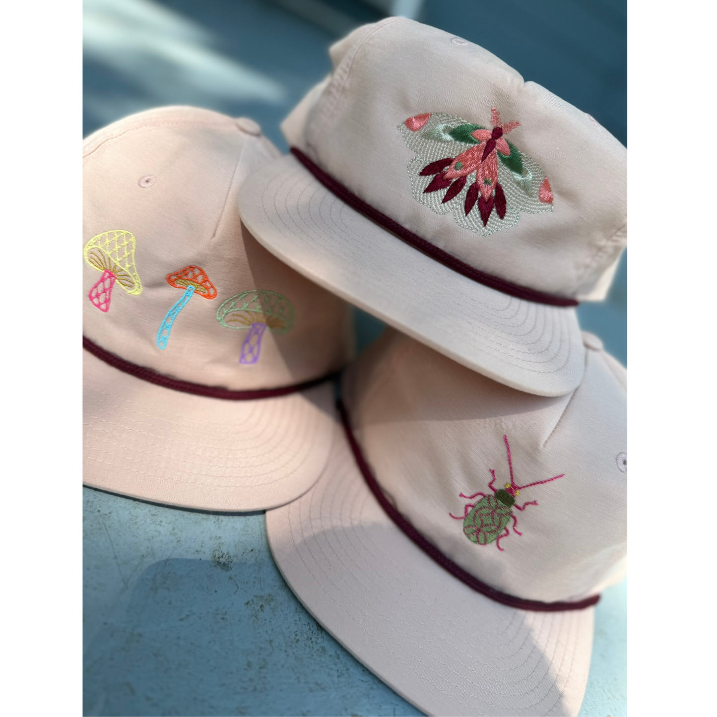 Pink Flat Brim Mushroom Hat