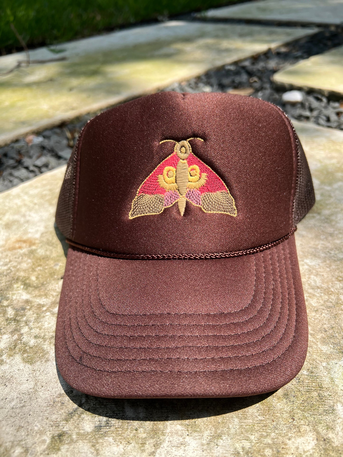 Brown Trucker Moth Hat