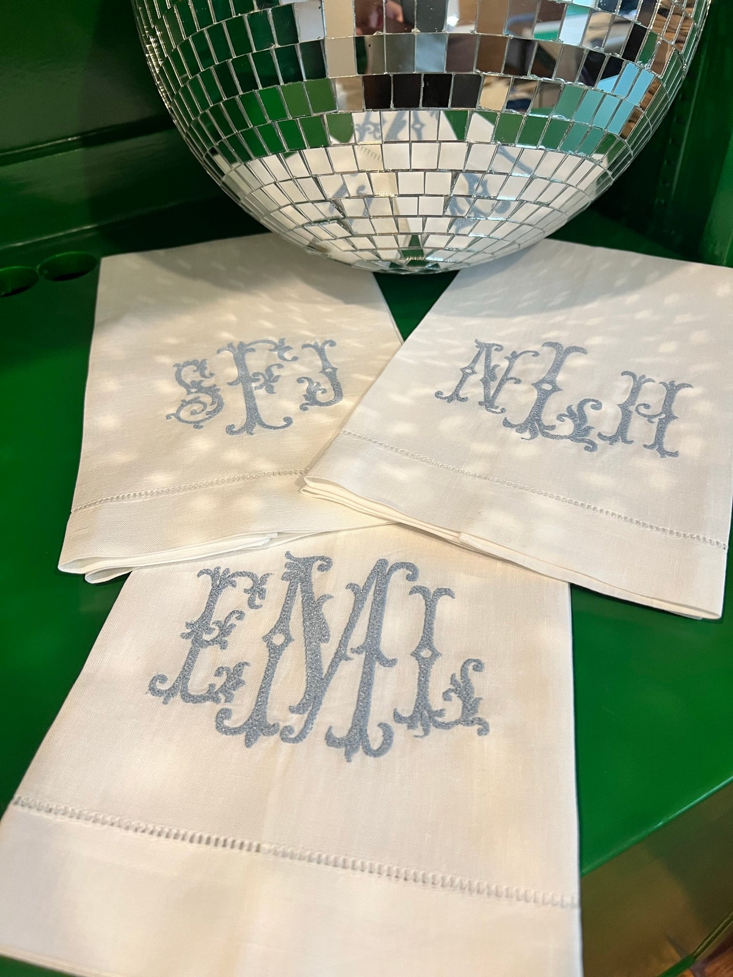 Monogrammed Linen Hand Towel